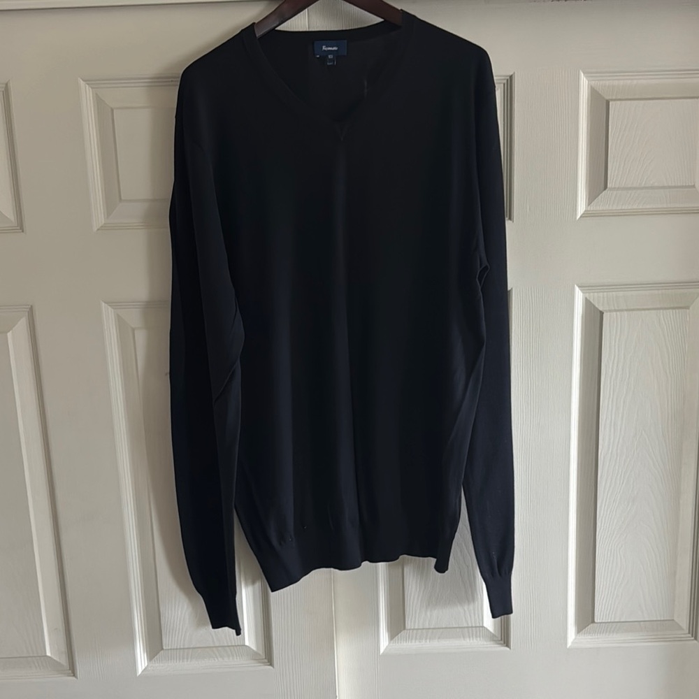 Faconnable Black V-Neck Sweater